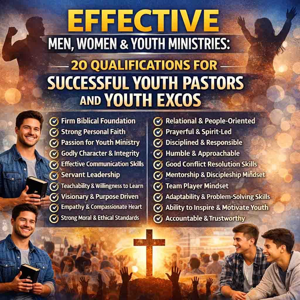 20 QUALIFICATIONS FOR SUCCESSFUL YOUTH PASTORS AND YOUTH EXCOS