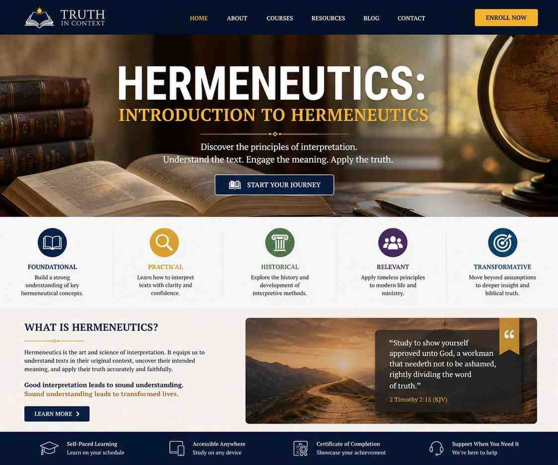 HERMENEUTICS: INTRODUCTION TO HERMENEUTICS